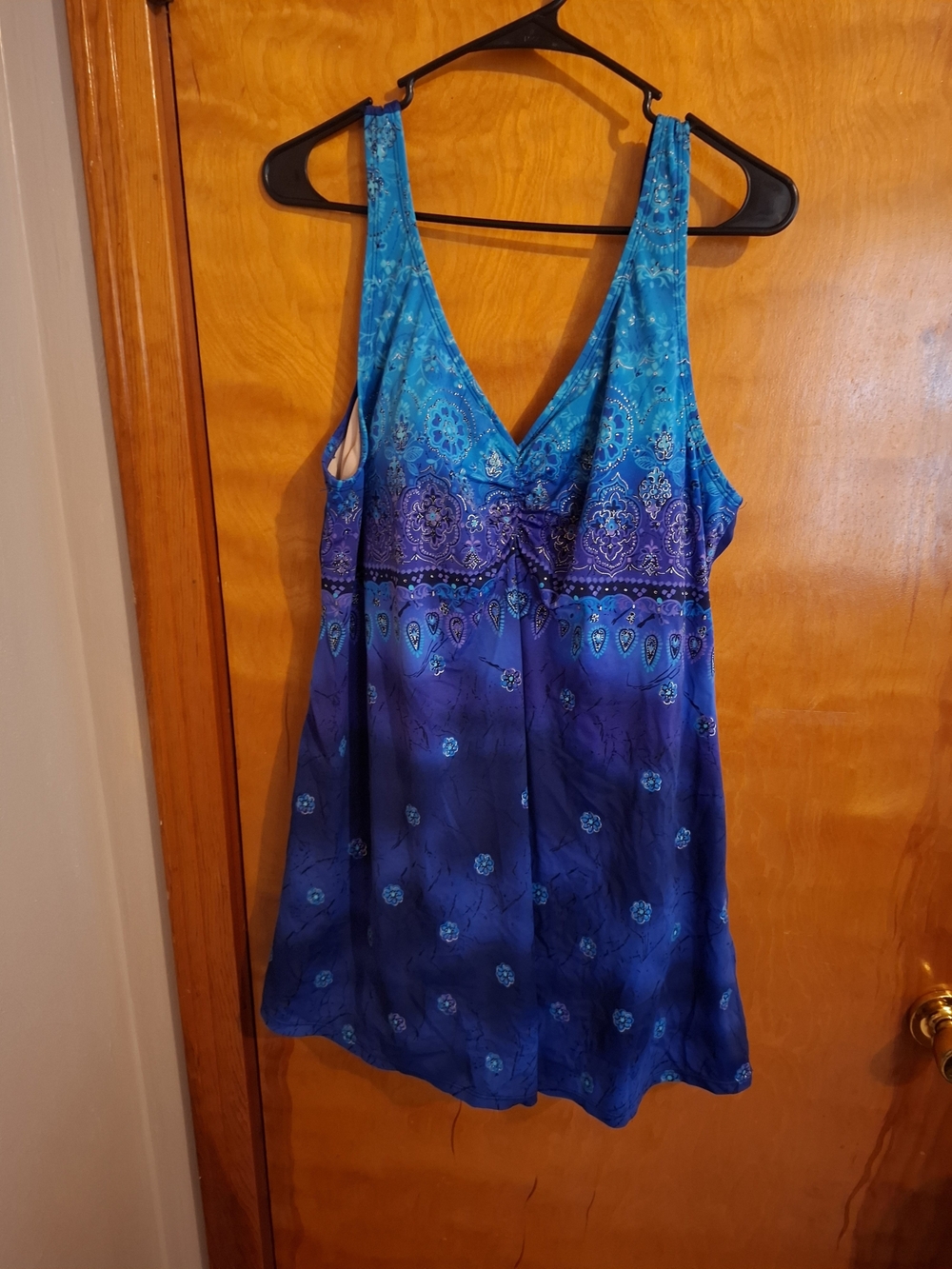 Islander Turquoise to Navy Ombre V-Neck One-Piece